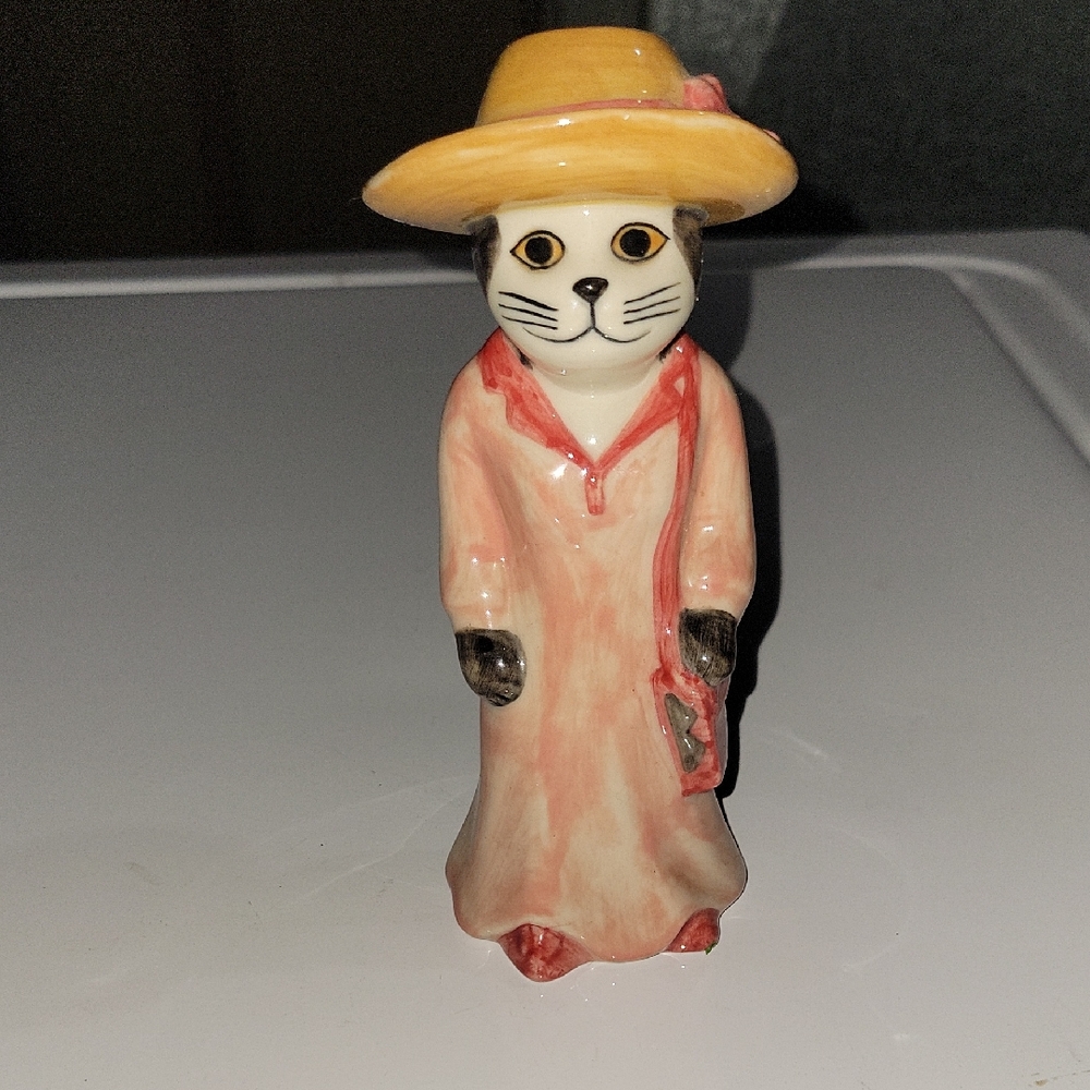 Cat Figurine With Yellow Hat